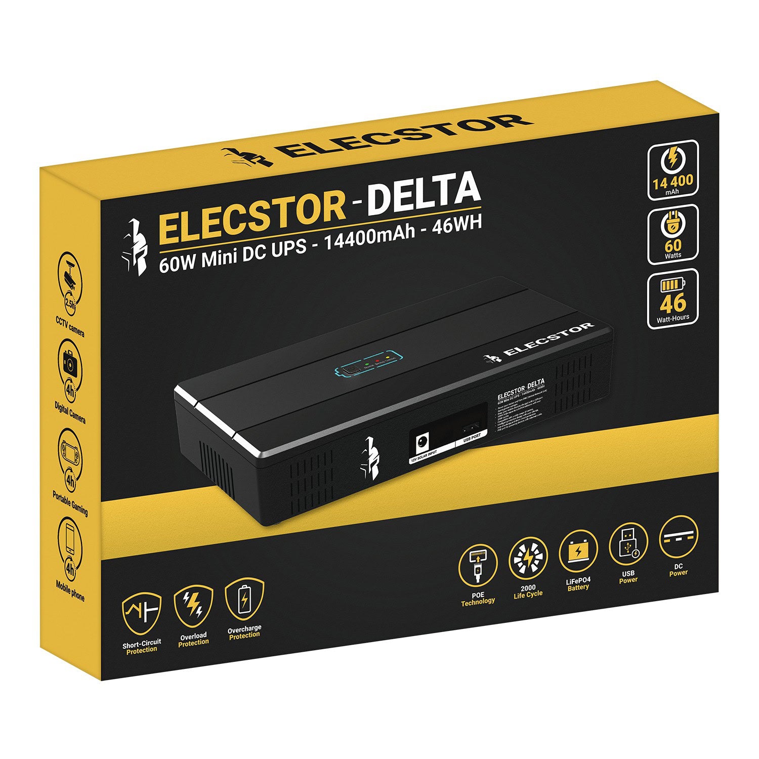 Elecstor - ELE-Delta - 60W Mini UPS 14400mAh - 46WH - 1500 x 1500 - Packshot