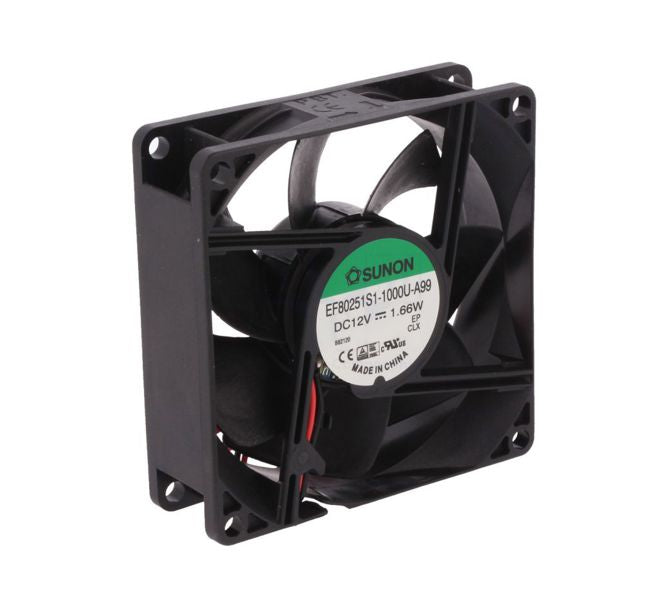 12 Vdc Axial Fan 80sqx25mm Slv 41 Cfm Lead Ef80251 S1 10000 A99