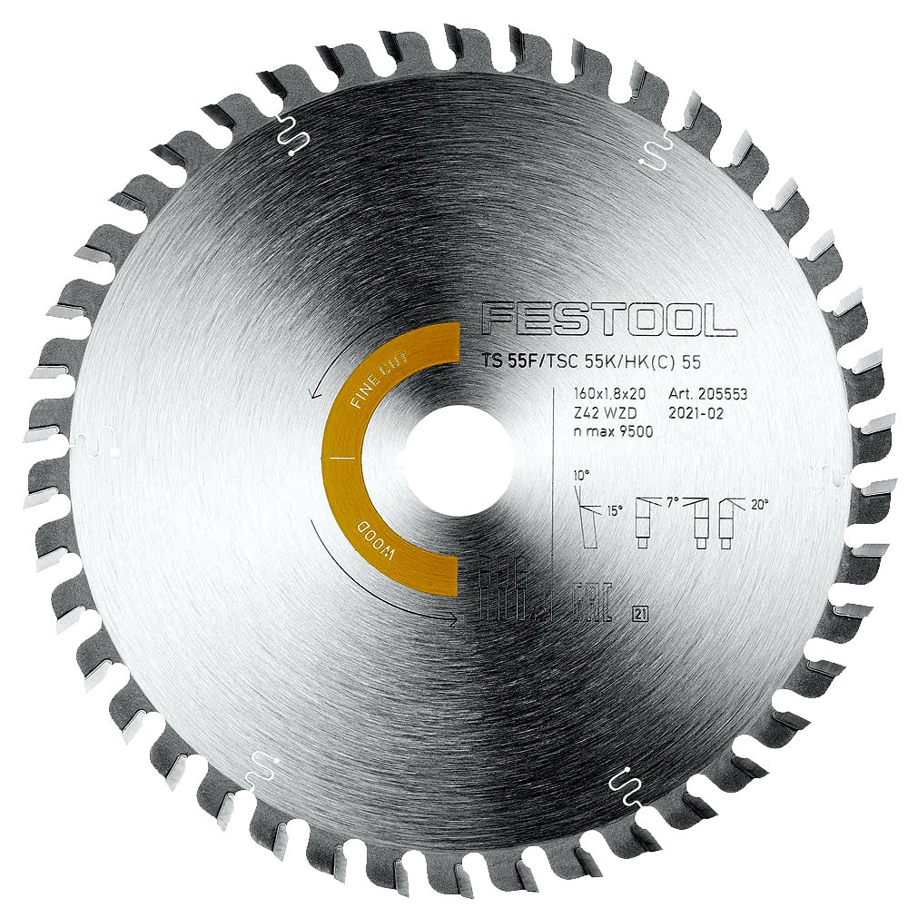 Saw Blade Wood Fine Cut 160 X1.8 X20 W42