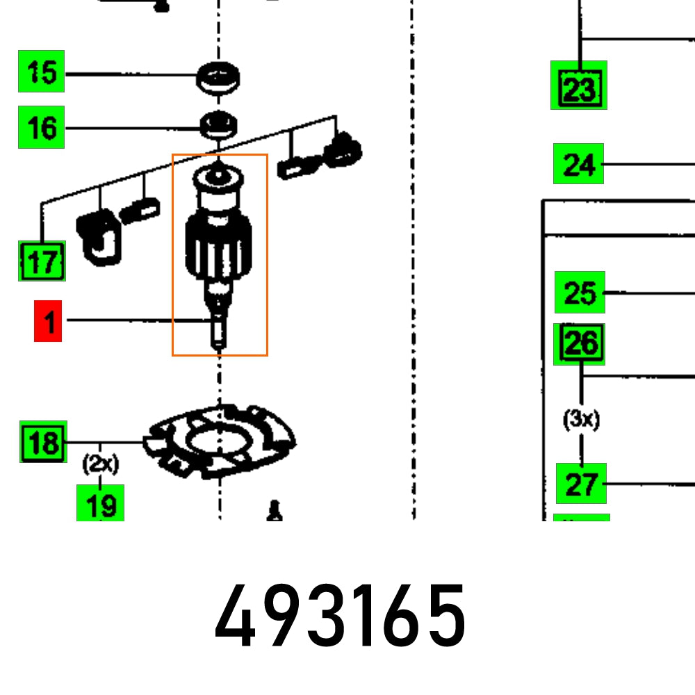 Armature Compl. Es 125 230 V