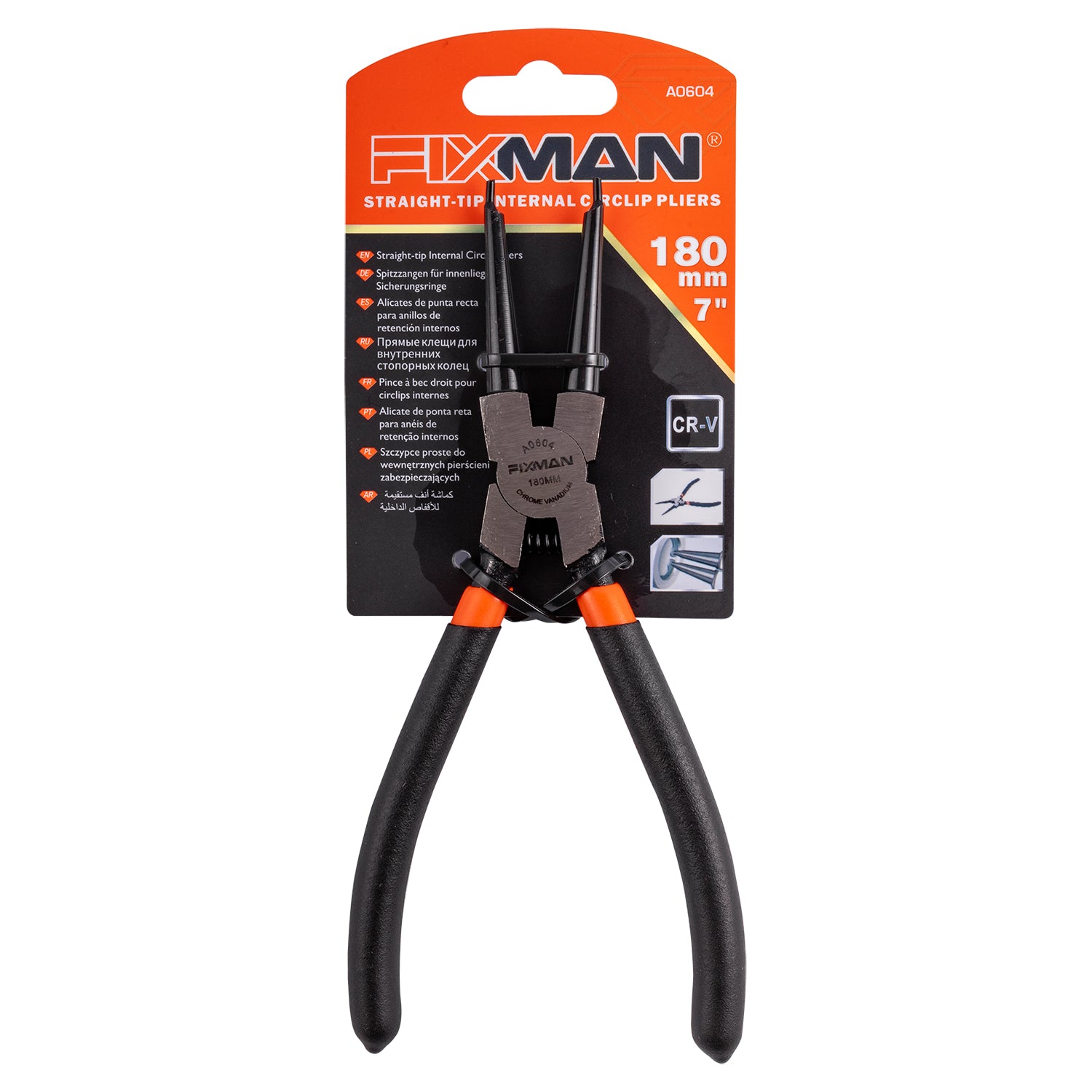 Fixman Straight Internal Circlip Pliers 7'/175 Mm