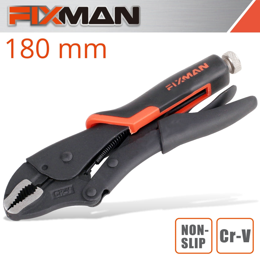 Fixman Curved Jaw Lock Grip Pliers 7'/180 Mm