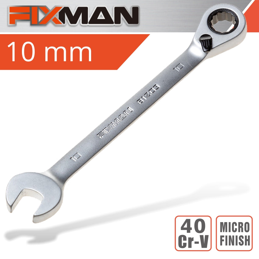 Fixman Reversible Combination Ratcheting Wrench 10 Mm