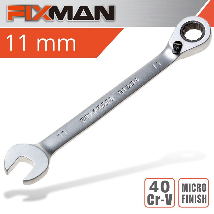 Fixman Reversible Combination Ratcheting Wrench 11 Mm