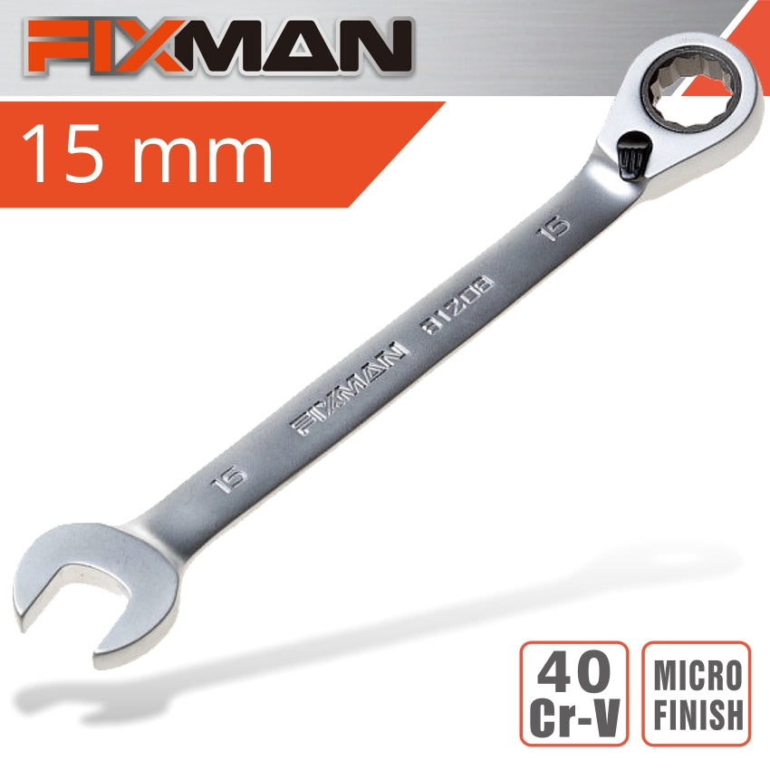 Fixman Reversible Combination Ratcheting Wrench 15 Mm