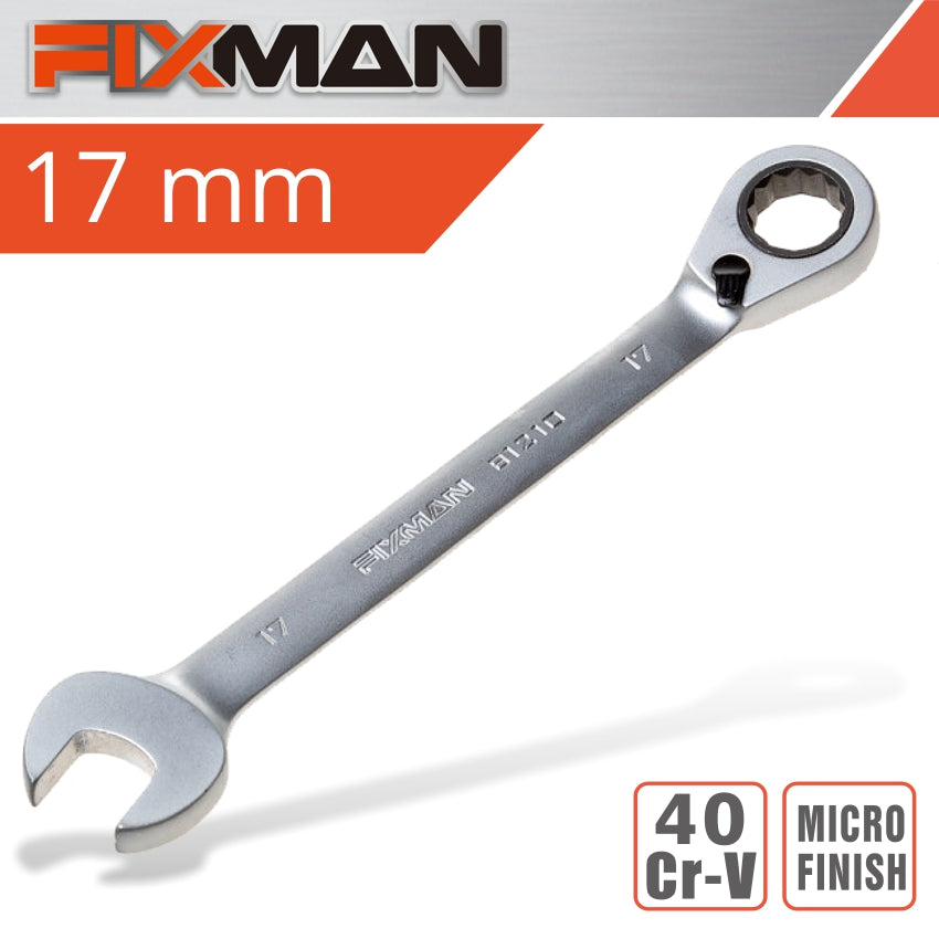 Fixman Reversible Combination Ratcheting Wrench 17 Mm