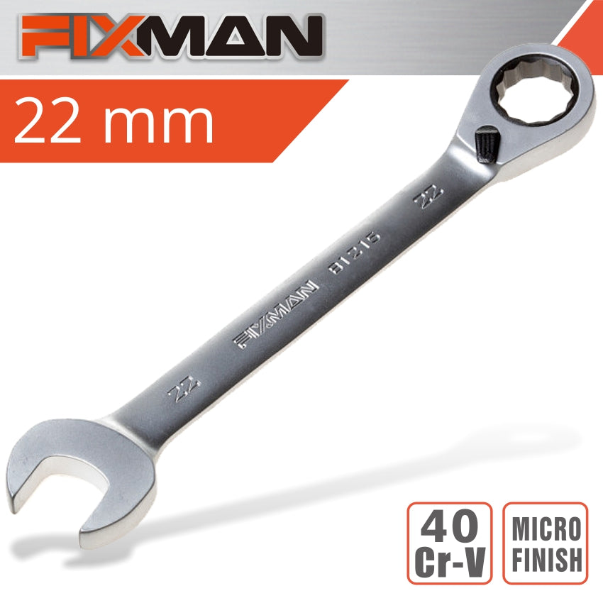 Fixman Reversible Combination Ratcheting Wrench 22 Mm