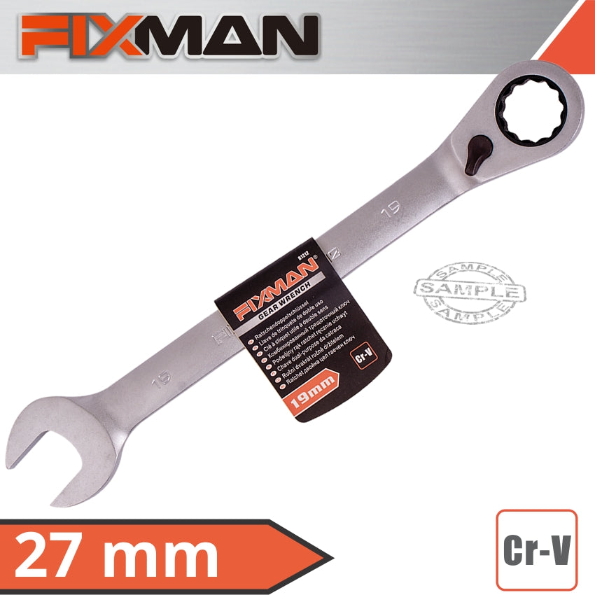 Fixman Reversible Combination Ratcheting Wrench 27 Mm