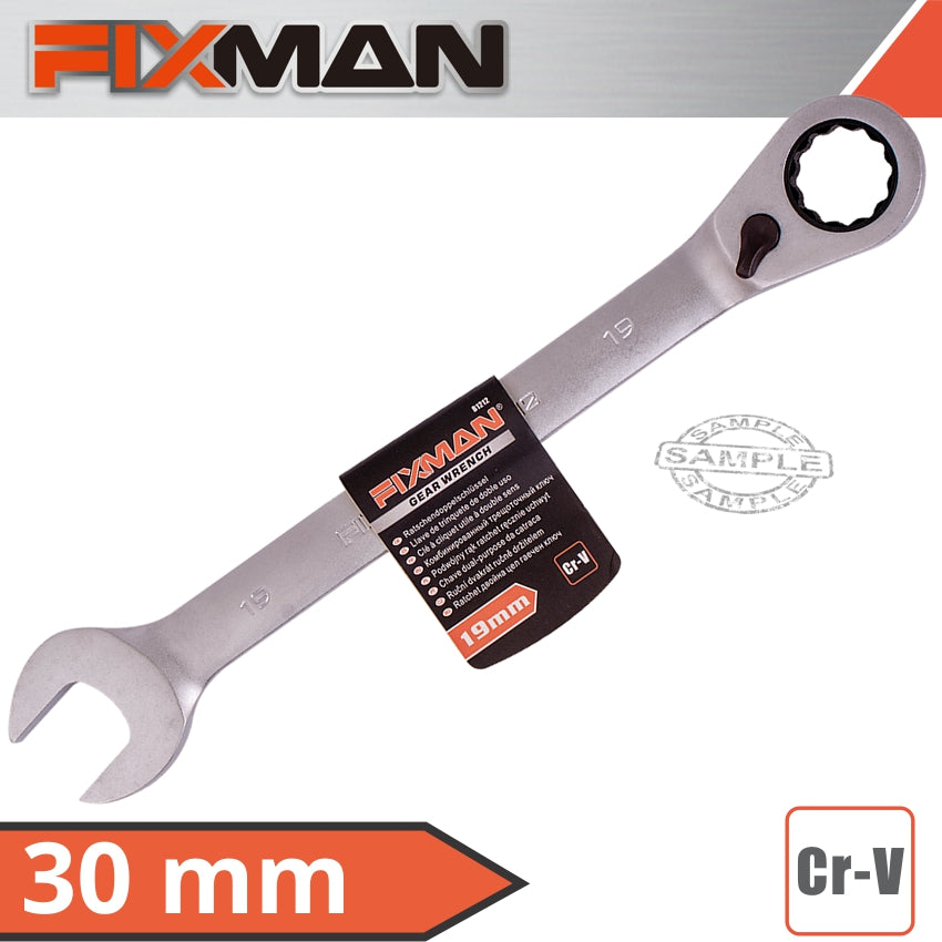 Fixman Reversible Combination Ratcheting Wrench 30 Mm