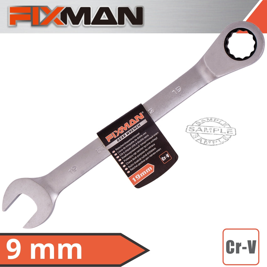 Fixman Combination Ratcheting Wrench 9 Mm