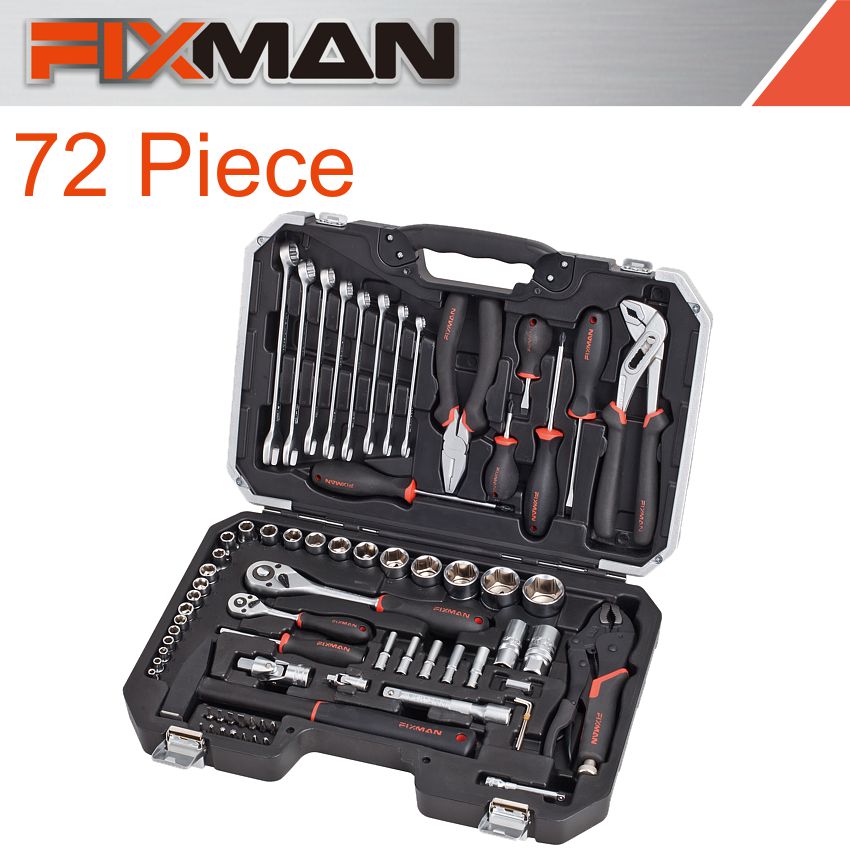 Fixman Socket Tool Set 72 Pc 1/4'&1/2' Drive