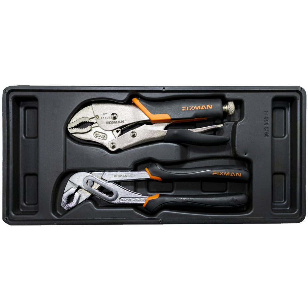 Fixman Tray 2 Piece Plier Set Groove Joint Pliers 10' And Lock Grip Pl