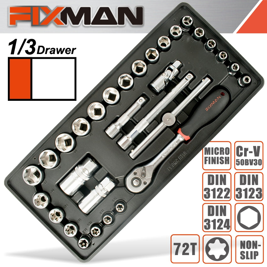 Fixman 31 Pc 3/8'dr.Sockets & Accessories