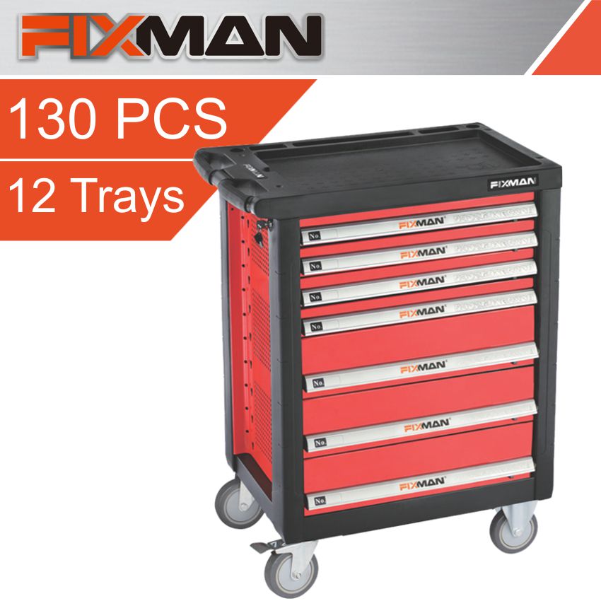 Fixman 7 Drawer Ind. Roller Cabinet On Castors With 130 Pc Of Stock