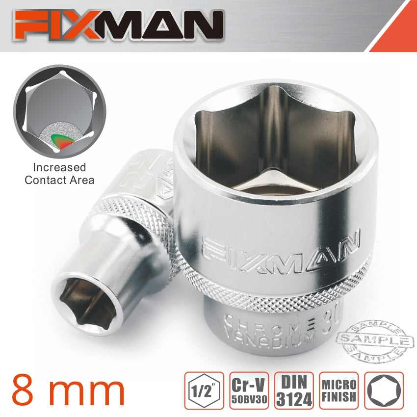 Fixman 1/2' Drive Hex Socket 8 Mm X 21.8 Mm