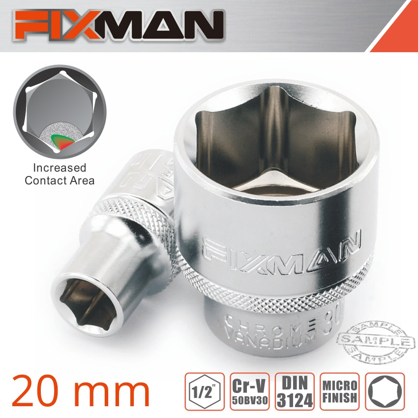 Fixman 1/2' Drive Hex Socket 20 Mm X 27.8 Mm