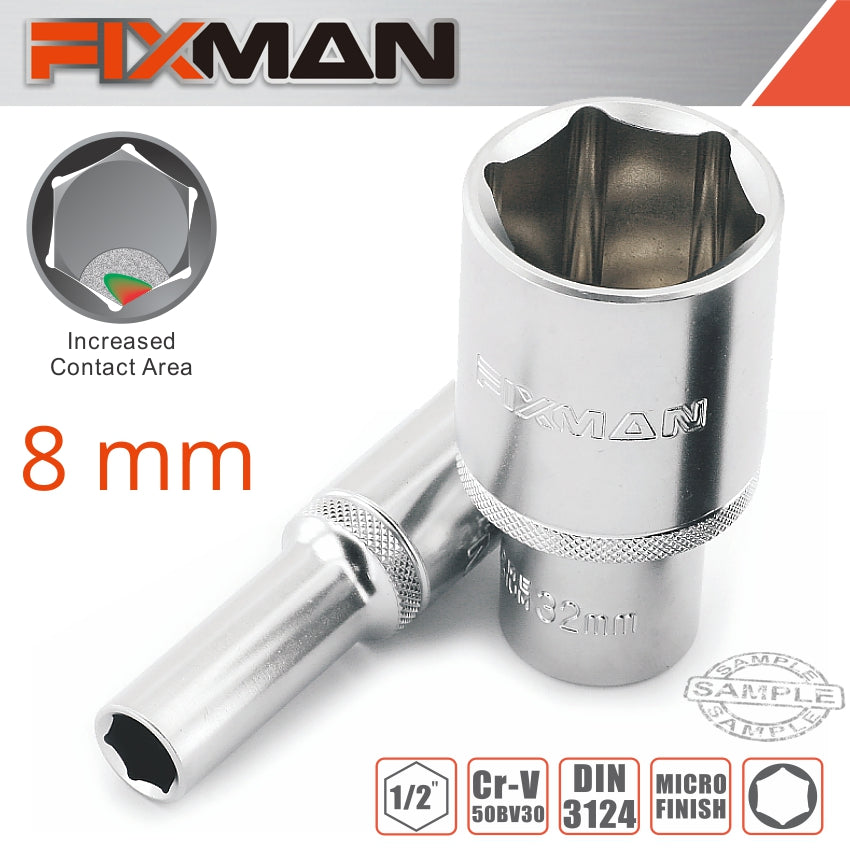 Fixman 1/2' Dr Deep Socket 8 Mm