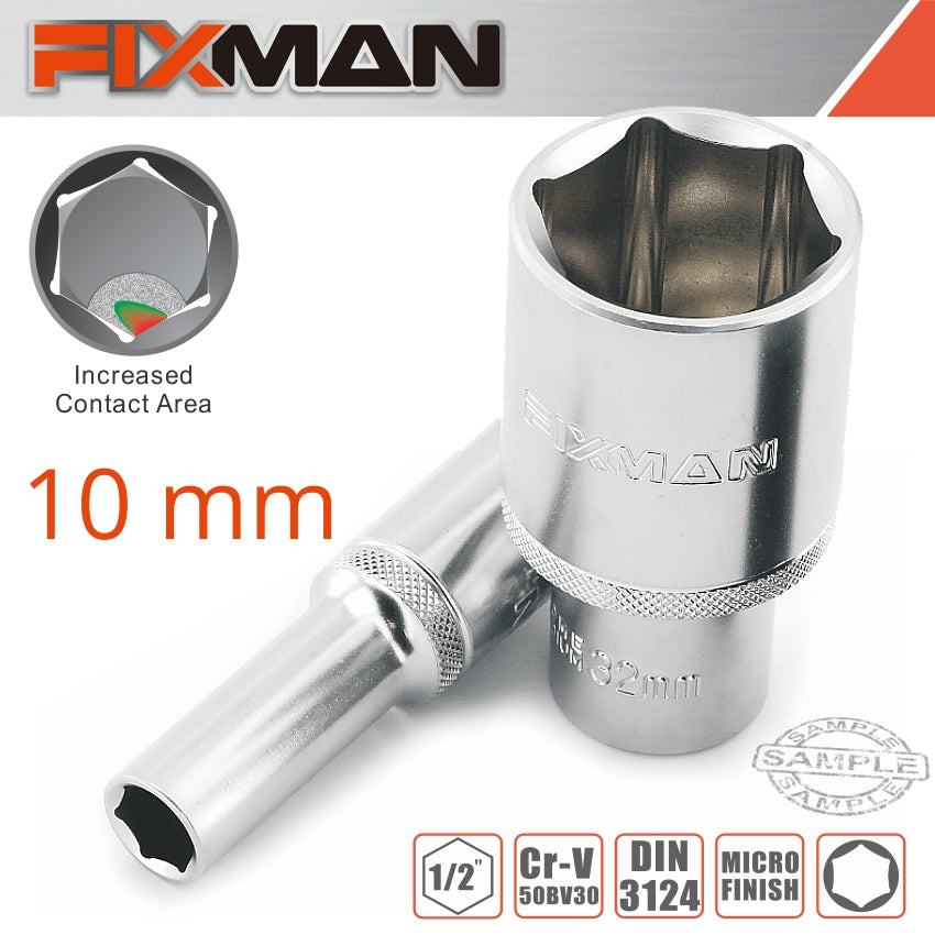 Fixman 1/2' Dr Deep Socket 10 Mm