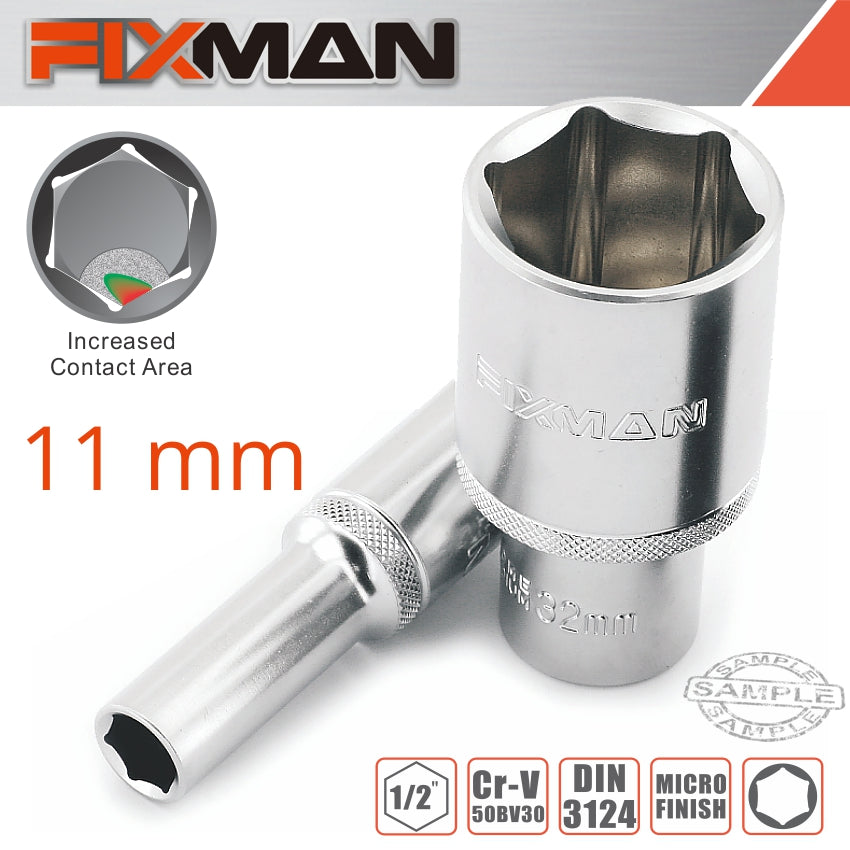 Fixman 1/2' Dr Deep Socket 11 Mm