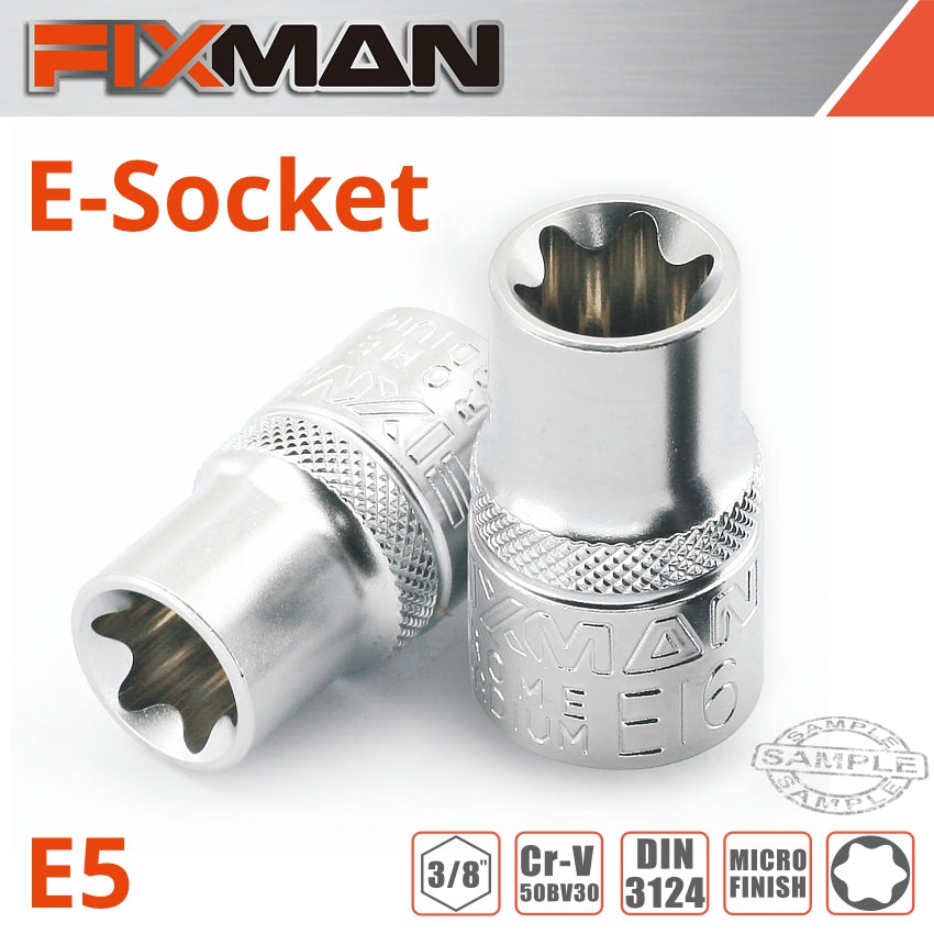 Fixman 3/8' Drive E Socket 6 Point E5