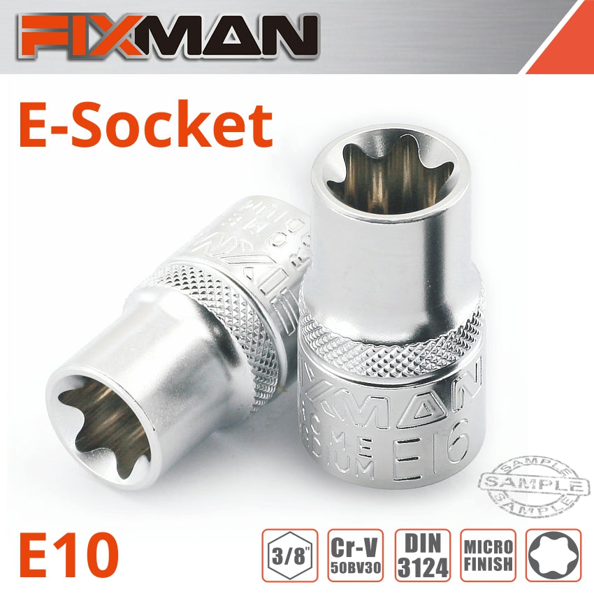 Fixman 3/8' Drive E Socket 6 Point E10