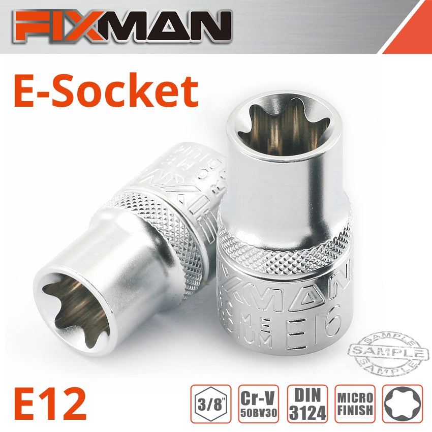 Fixman 3/8' Drive E Socket 6 Point E12