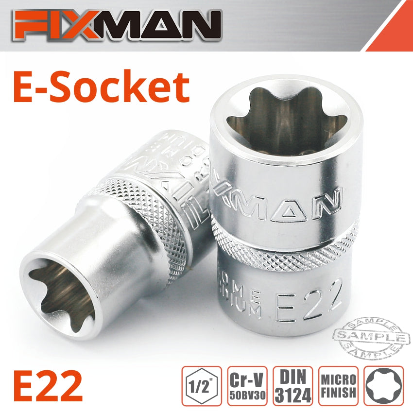 Fixman 1/2' Drive E Socket 6 Point E22