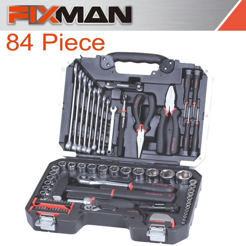 Fixman Socket Tool Set 84 Pc 1/4'&1/2' Drive