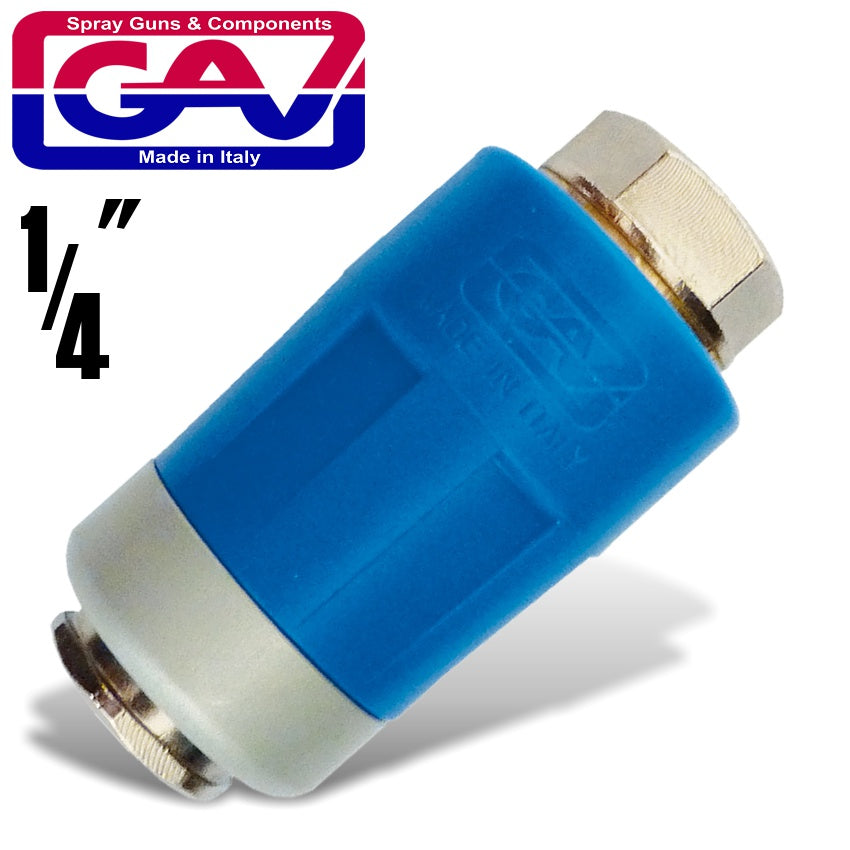 Safety Quick Coupler 1/4'f Packaged Two Stage Release Airblock