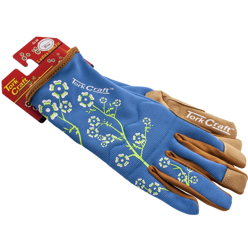 Ladies Slim Fit X Small Garden Gloves Blue