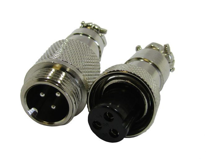 3 W 12mm Mini Mic Plug And Socket Connector Gx12 3 P