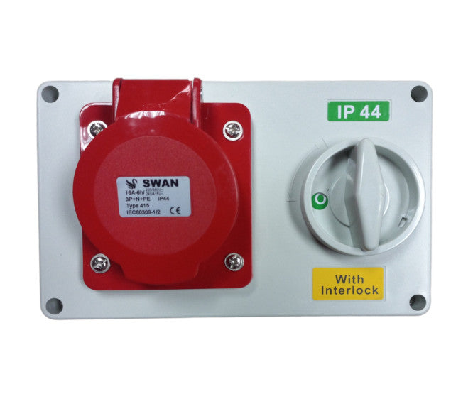 I-Socket Interlock 16 A 3 PE 380 V Ip44 Ips Ce 1414