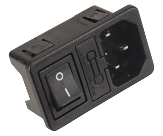 Panel Mount C14 Iec Plug With Fuse Holder & Switch K24133 1.0mm