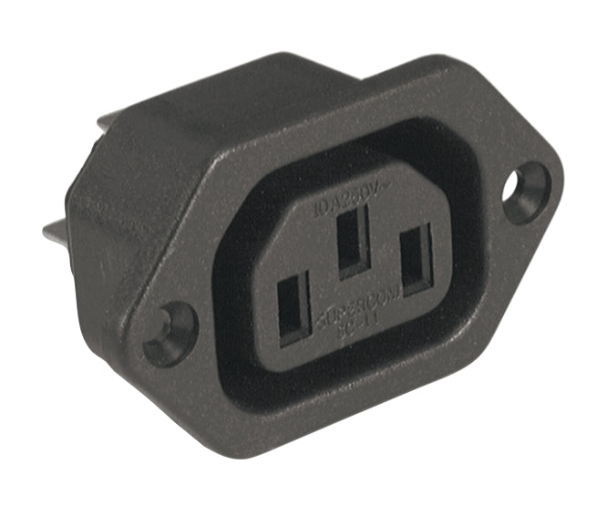 Iec Socket C13 Flange Mnt Sol Tag 4.8mm K2414