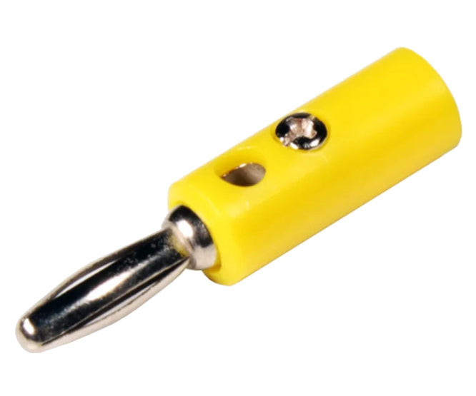 Plug Banana 4mm Yellow Rnd Scr Type K296102 Y Side Stack