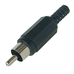 Plug Rca Str Black W/Sleeve K312 A Bk