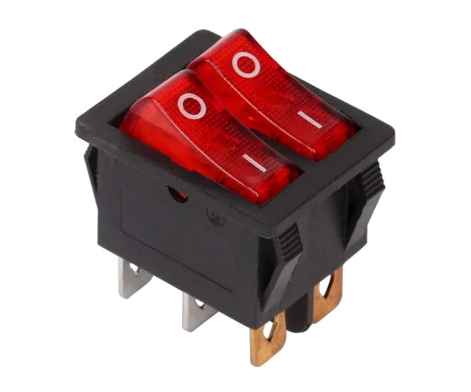 I-Rocker Switch Dpst Illuminated Red 15 A 250 V Kcd2 4 2101 N