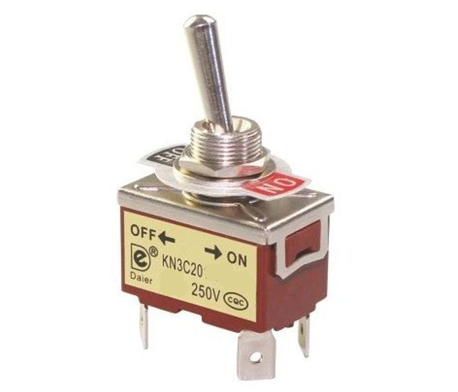 Medium Toggle Switch Dpst On Off 15 A 250 V Lug Terminals Debulk Kn3 C 201 Ap