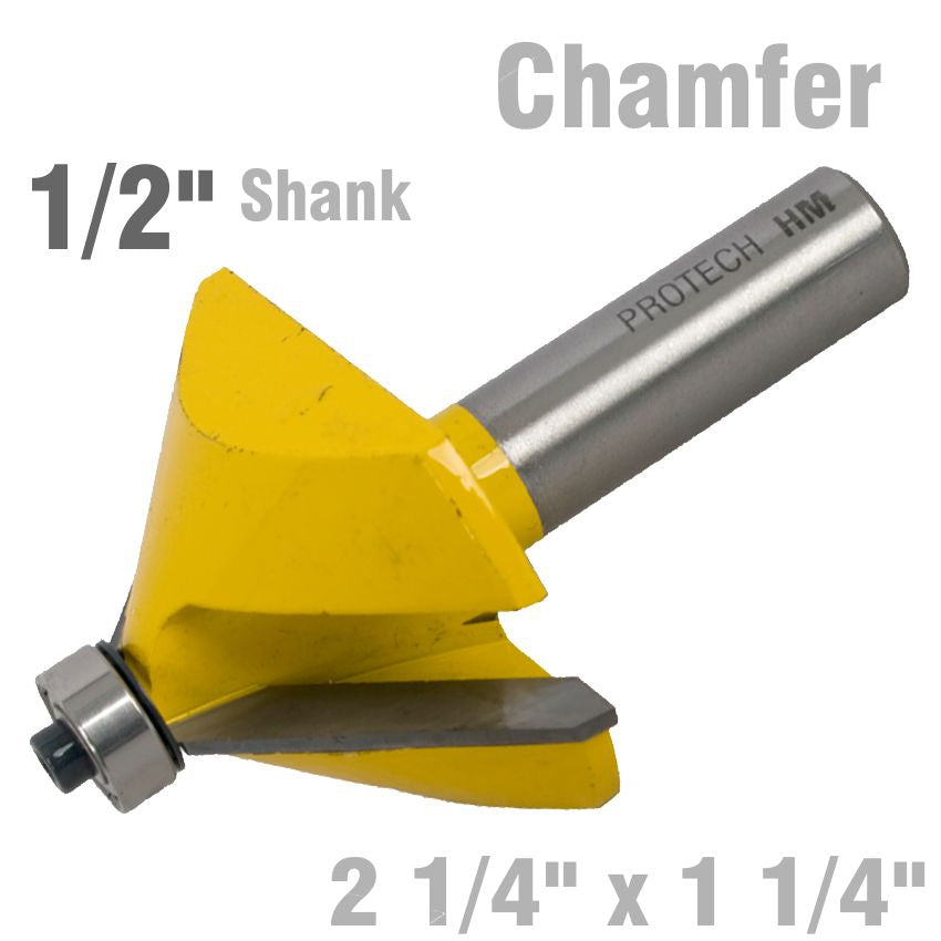 Chamfer Bit 2 1/4' X 1 1/4' 1/2' Shank