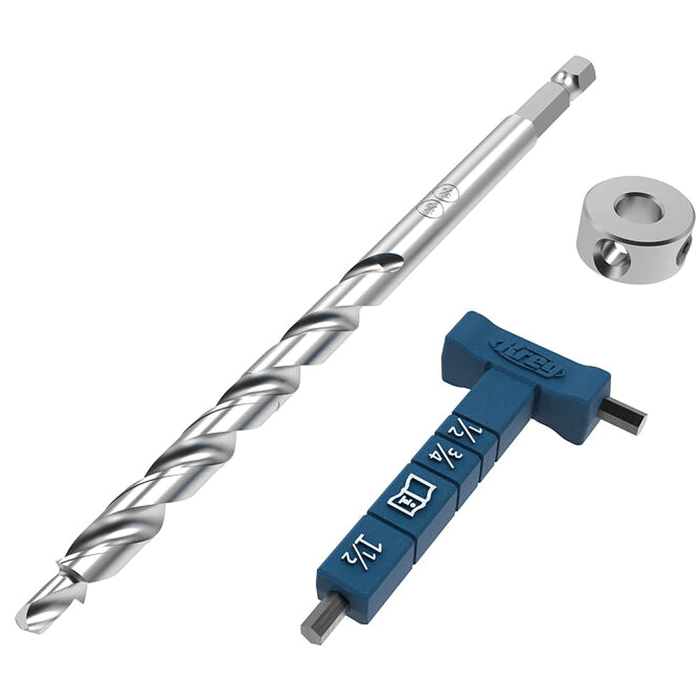 Easy Set Micro Pocket Drill Bit With Stop Collar & Gauge/Hex Wrench