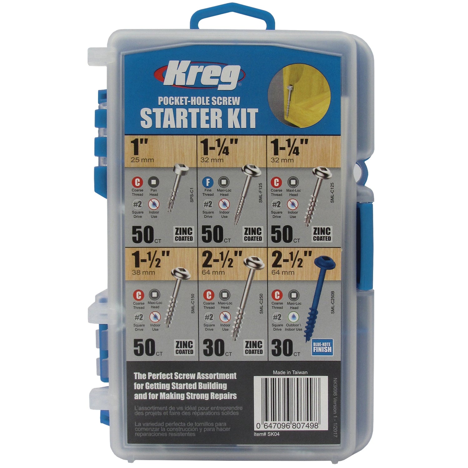 Kreg Pocket Hole Screw Starter Kit 260 Pce