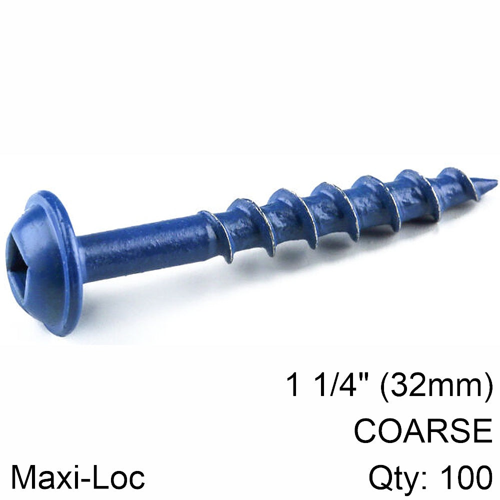 Kreg Blue Kote Pocket Hole Screws 32 Mm 1.25' #8 Coarse Thread Mx Loc 1