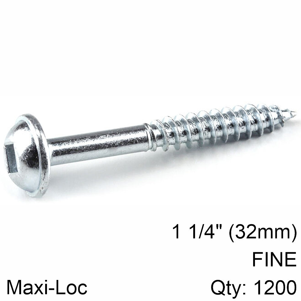 Kreg Zinc Pocket Hole Screws 32 Mm 1.25' #7 Fine Thread Mx Loc 1200 Ct