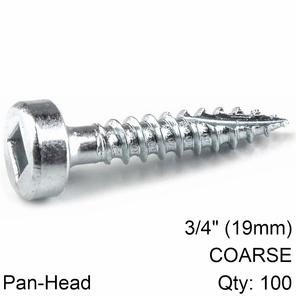 Kreg Zinc Pocket Hole Screws 19 Mm 0.75' #6 Fine Thread Pan Head 100 Ct