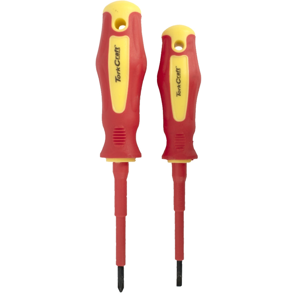 2 Pc Screwdriver Insulated Vde 3.5 X75 Mm Slotted & Ph1 X80 Mm