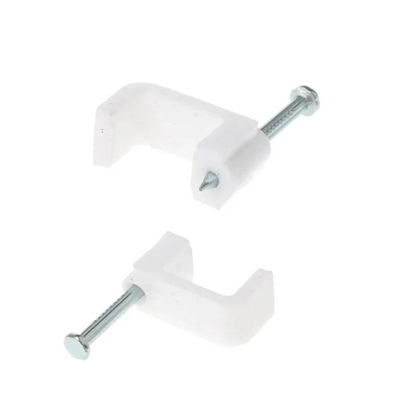 United Electrical Cable Clips Flat 5 Mm 100 Pk Whit