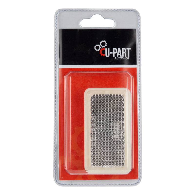 U Part Stick On Rectangular Reflec Clr 65 Mm 2 Pk