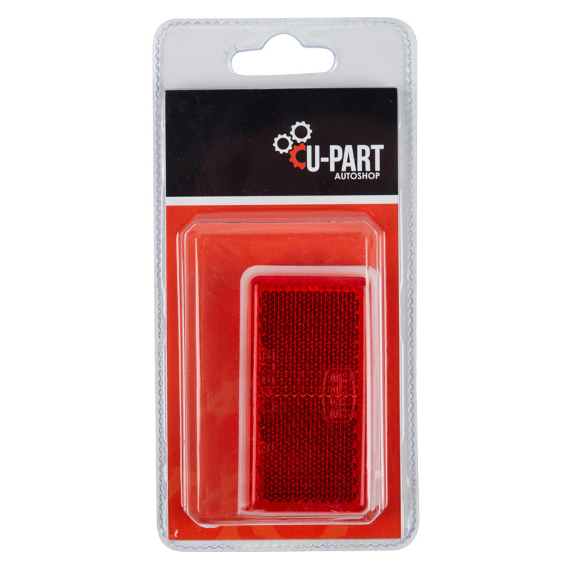 U Part Stick On Rectangular Reflec Red 65 Mm 2 Pk