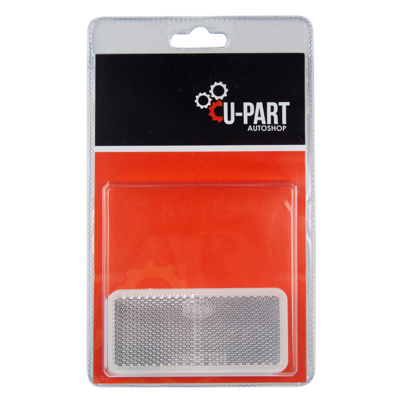 U Part Reflector Square Stick On Wht 90 Mm 2 Pk