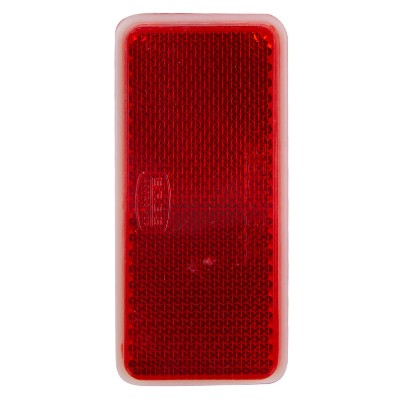 Square Reflector Stick On Red 90 Mm